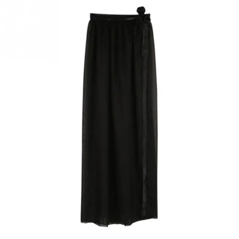 Модная длинная юбка, женская сексуальная шифоновая прозрачная бикини, накидка, юбка с Боковым Разрезом, купальник, пляжная юбка саронг# H1102