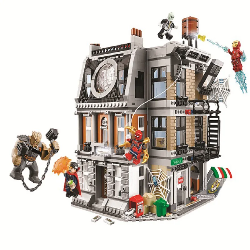 

1044pcs Super Heroes Avengers Sanctum Sanctorum Showdown Street corner 10840 Model Building Blocks Toys