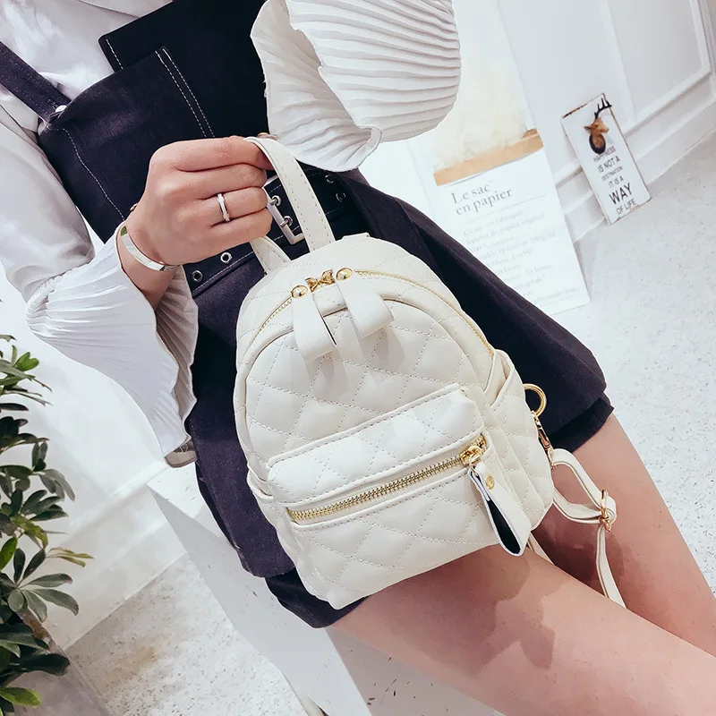 

Small Women Backpack Leather Zaini White Waterproof Travel Womens Backpack Bag Zaino Scuola Donna School Bags For Teenage Girls