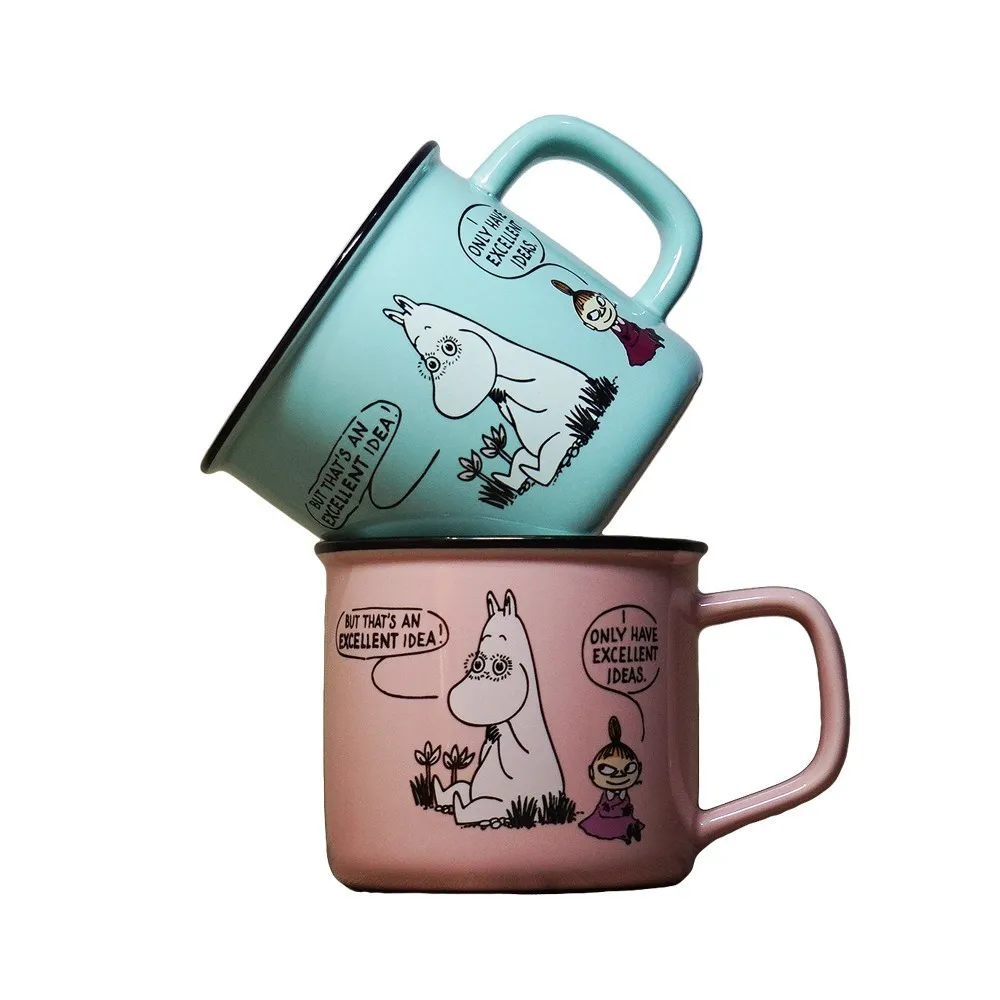 

Lovely Moomin Ceramics Creative Cartoon Couple Pair Lovers Gift Mug Caneca Mikl Coffee Mugs Canecas Tea Cup Memorial Day In Love