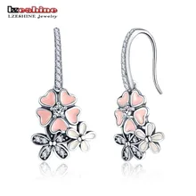 

LZESHINE Silver Color Daisy Flower Earrings For Women Fashion Brand Wedding Jewelry Women Stud Earrings gift