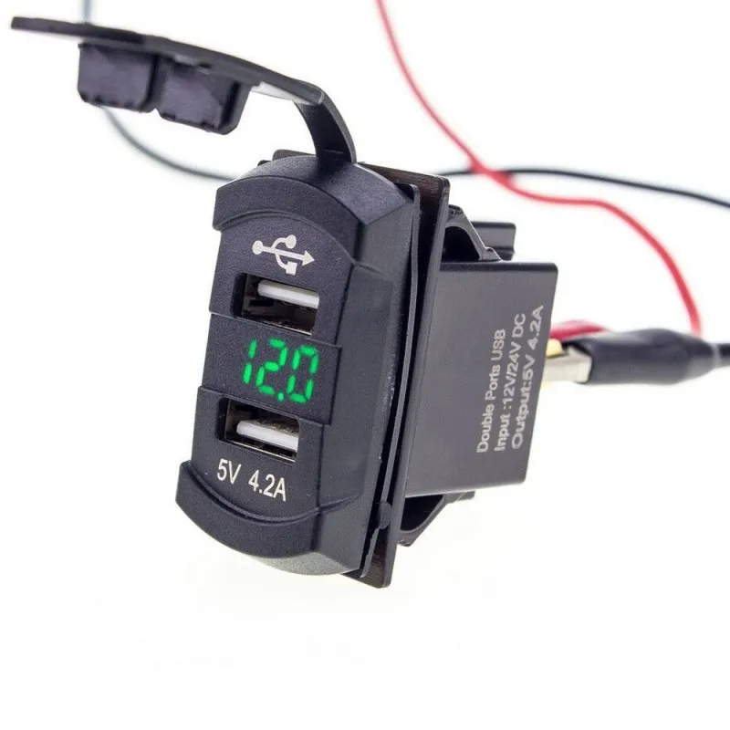 Двойной USB разъем для автомобиля рокер переключатель панель с Напряжение