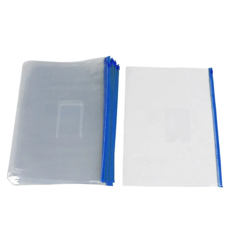 

20 pieces Transparent Blue Plastic Bag with a Zipper Slide Holder A4 Paper Bag