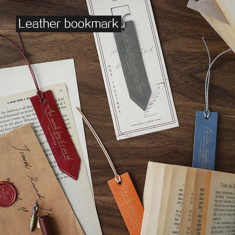 Vintage Retro Leather Magnetic Bookmark Cortex Christmas Gift Birthday Anniversary Personalized Teacher Material Escolar Kawaii |