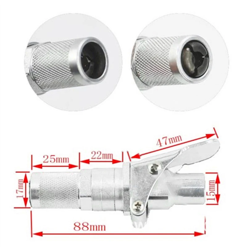 12000PSI 1//8 Grease Gun Coupler Zerk Hand Grease Coupler Fitting Quick Release