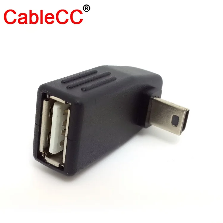 

90 degree UP Angled OTG USB Female to Mini 5Pin Male Adapter for Car AUX tablet