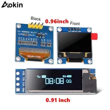0,91 дюймов O светодиодный модуль белого и синего цвета цвет 128X64 O светодиодный ЖК-дисплей светодиодный Дисплей модуль для Raspberry pi 0,96 I2C IIC Серийный с Чехол