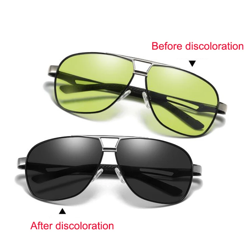 

Photochromic Sunglasses Men Pilot Polarized Sun Glasses Retro Aviation Night Vision Glasses For Men's Chameleon Eyewear