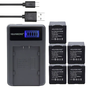 

5PCS 3100mAh CGR-DU06 CGA-DU21 CGA-DU06 CGADU21 Battery+LCD Charger For Panasonic NV-GS330 GS408 GS400 MX500 GS500 GS508 PVGS90