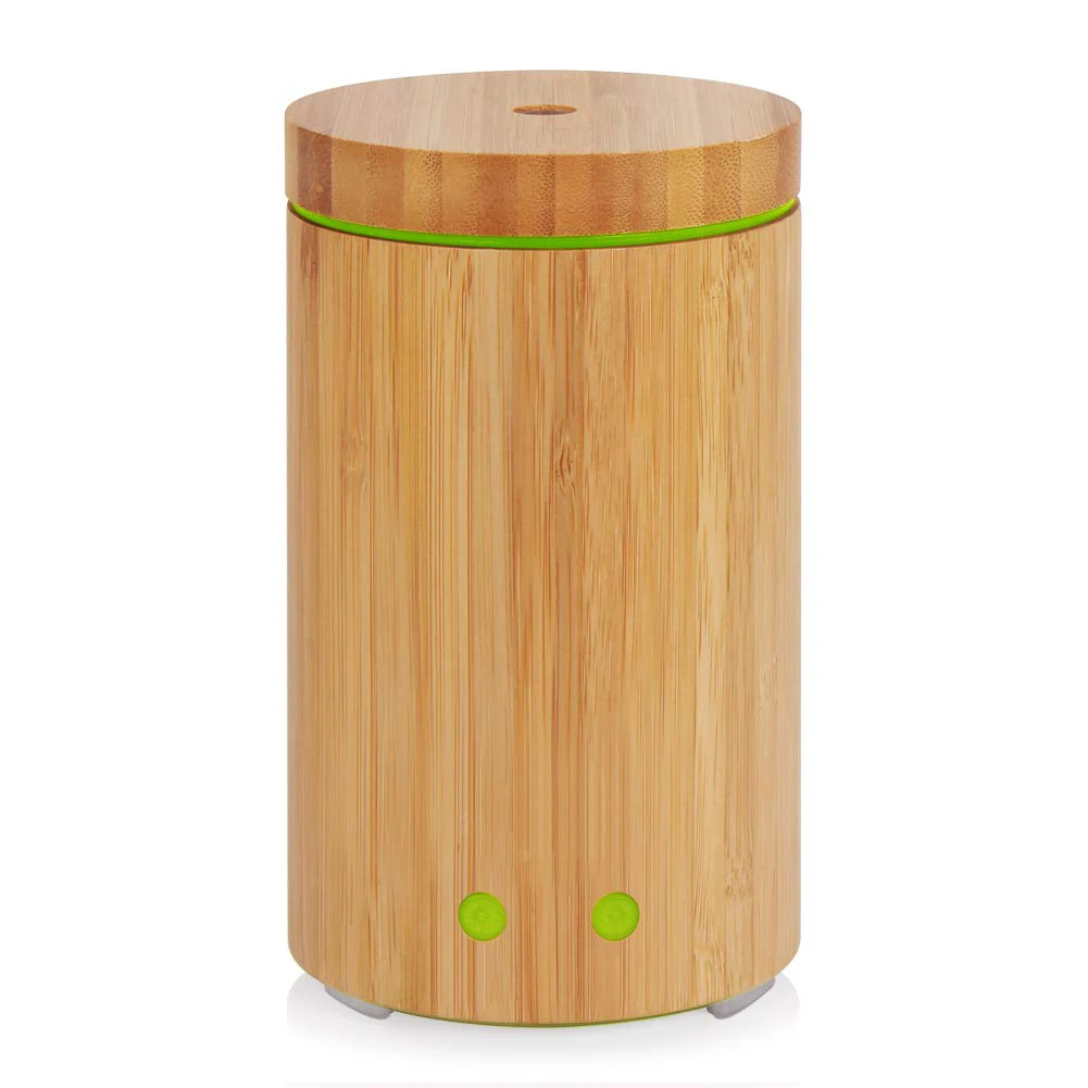 

160ml Essential Oil Diffuser, Real Bamboo Ultrasonic Aromatherapy Diffusers With 7 LED Colorful Lights, Waterless Auto Shut-off