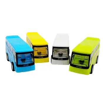 

Small Simulation Pull Back City Bus Model Mini Portable Cartoon Plastic Puzzle Toy Car For Children 4 Colors