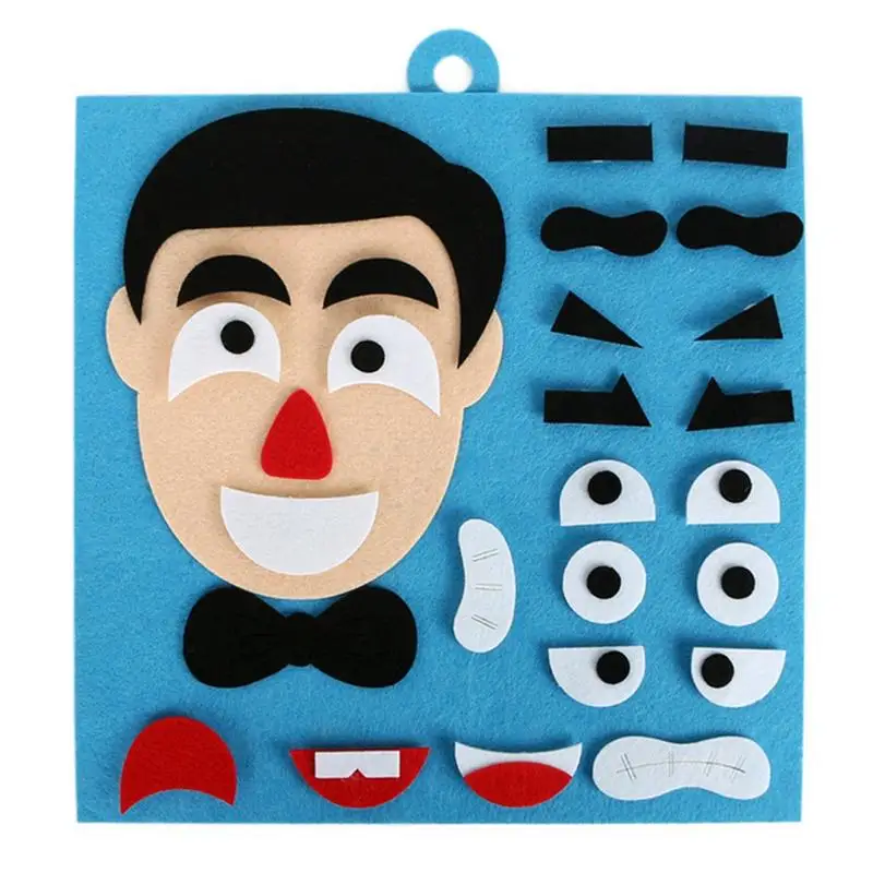 Cute Felt Cloth Facial Expression Puzzle 3D Five Sense Organs Toy Kids Recognition Training Toys DIY Educational Toy