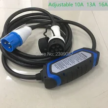 Duosida IEC 62196-2/32a Тип 2 зарядное устройство для электромобиля отрегулировано до 10A 13A 16A 32A кабель зарядного устройства для электромобиля 5 метров
