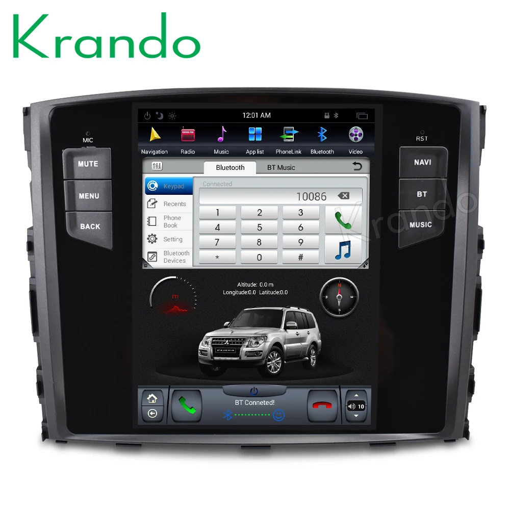 Krando Android 8,1 10," Tesla вертикальный сенсорный экран автомобильный dvd gps для Mitsubishi Pajero V97 2006- аудио навигационная система