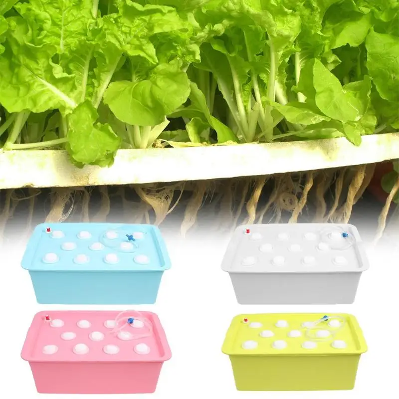 6 Holes UK/US Plant Site Hydroponic System Indoor Garden Cabinet Box Grow Kit Bubble Garden Pots Planters Nursery Pots