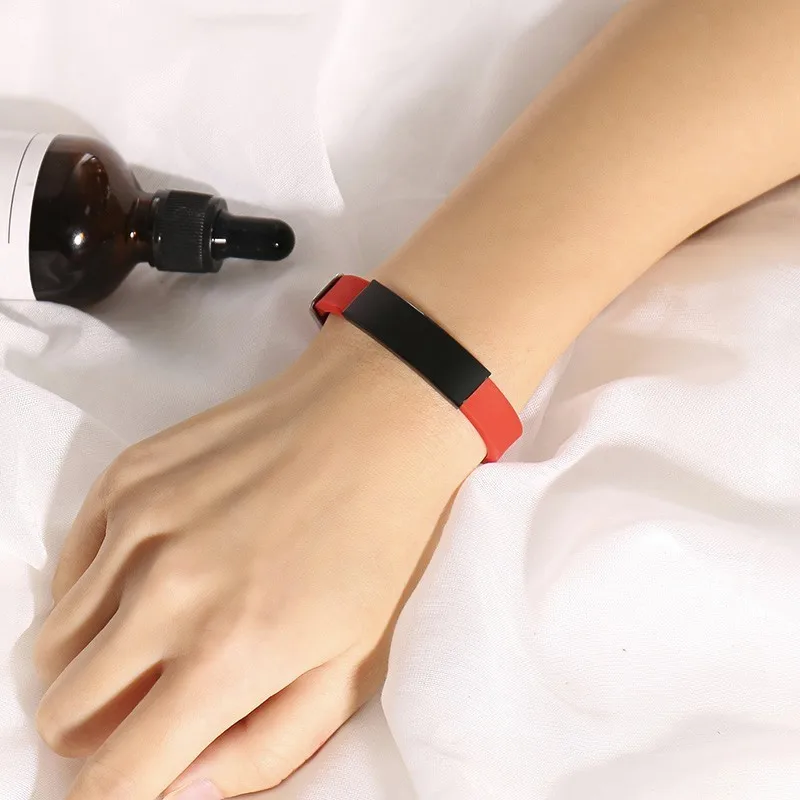 Персонализация водонепроницаемый мягкий силиконовый спортивный медицинский оповещение ID браслеты для женщин мужчин браслет регулируемый дизайн часов