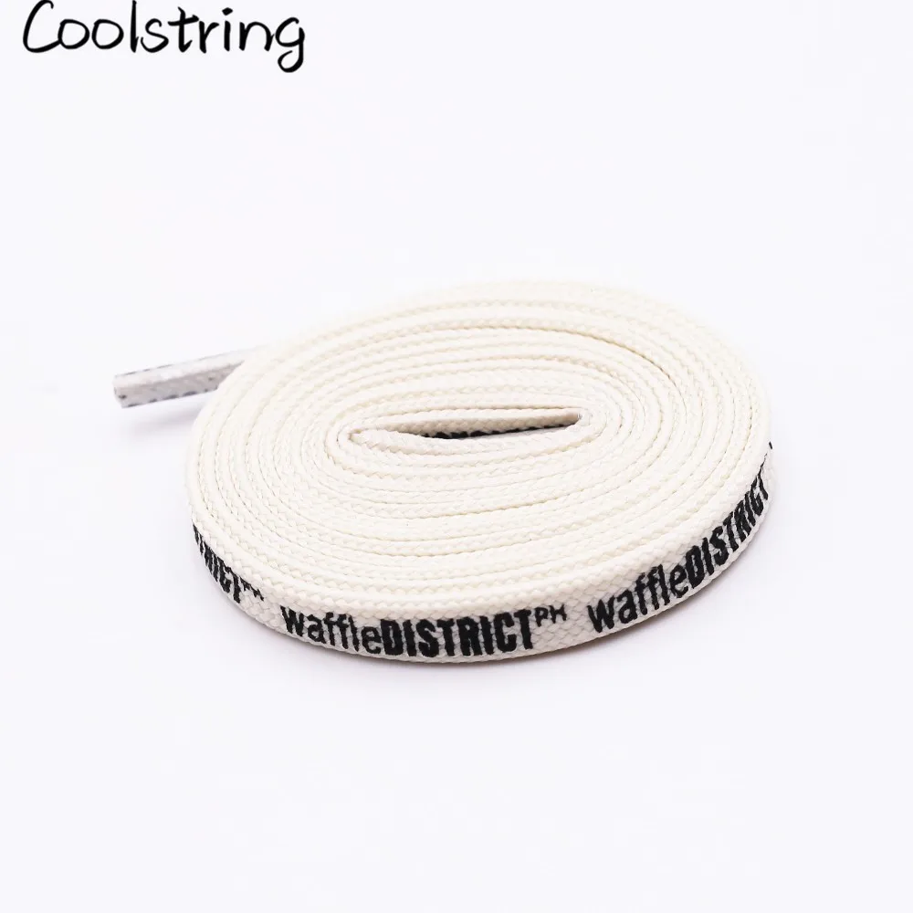 Coolstring Fashion Double Sides English Letter Print Shoelace Polyester Flat Shoe Laces Clothing Sport Bootlaces For Sneakers