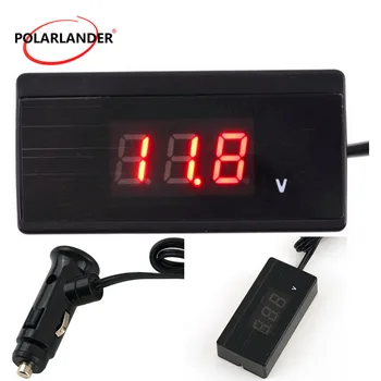 

Mini Digital Auto Car Battery Voltmeter Thermometer Voltage Meter Gauge Monitor External Temperature Sensor 12V 24V