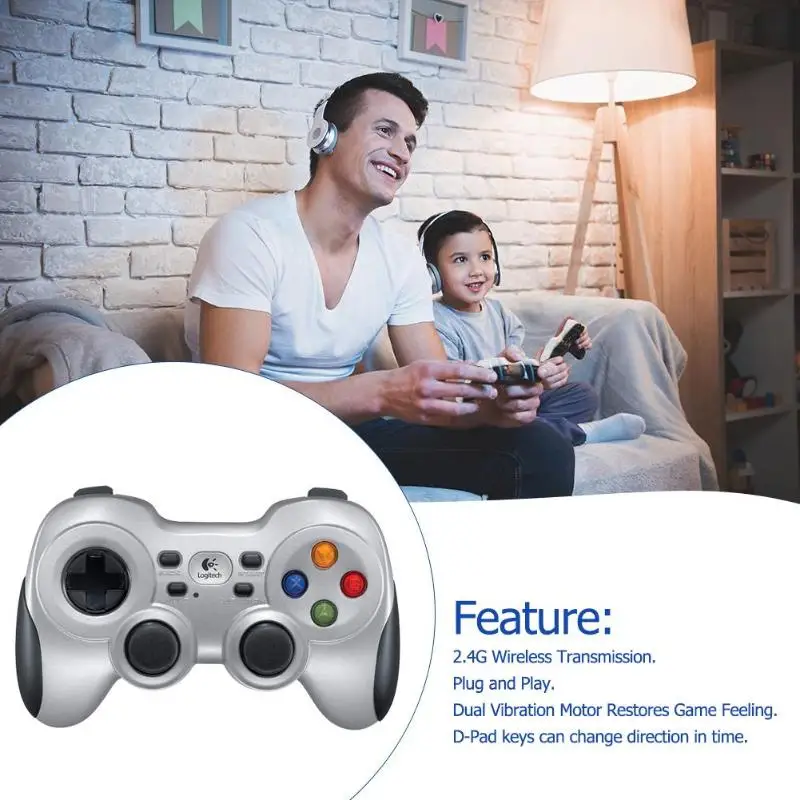 Logitech F710 Double Vibration 2.4G Wireless Gamepad Joystick Joypad Game Handle Gaming Controller 