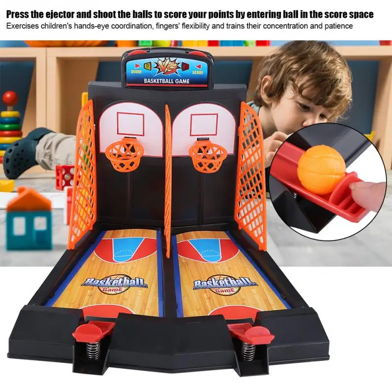 2Players Kids Mini Basketball Shooting Toy Set Funny Pinball Interactive Board Game Children Educationabl Family Sport Home Toy