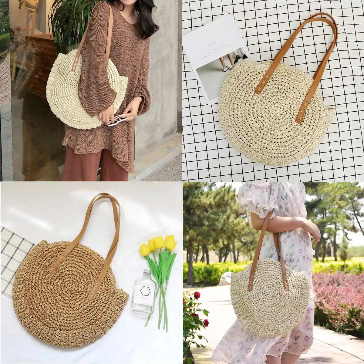 2019 Women Vintage Beach Straw Bag Ladies Handmade Woven Rattan Messenger Handbag Summer Bali Bohemian Crossbody Shoulder Bag 2019 Women Vintage Beach Straw Bag Ladies Handmade Woven Rattan Messenger Handbag Summer Bali Bohemian Crossbody Shoulder Bag