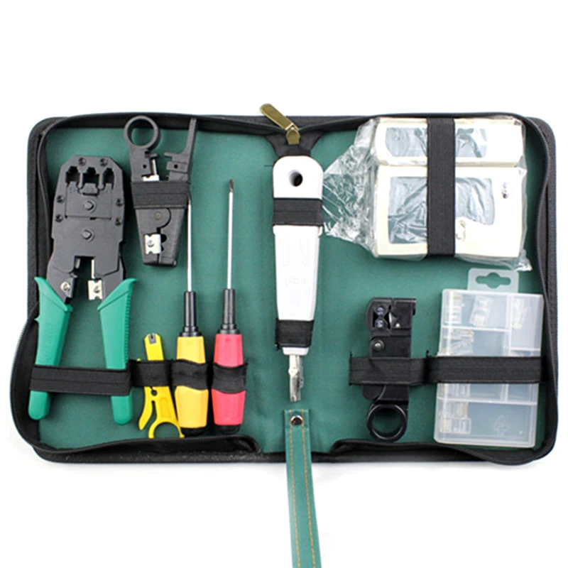 

11-in-1 Telecommunications Maintenance Diagnostic Tools Set, NS-468 Cable Tester 3 Way Crimper Tool, Cable Stripper Screwdriver