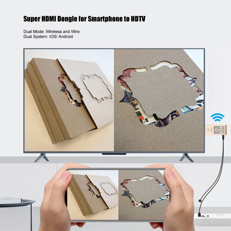 Беспроводной адаптер HDMI для iPhone iOS Android Windows TV Miracast HDMI|Кабели HDMI| |