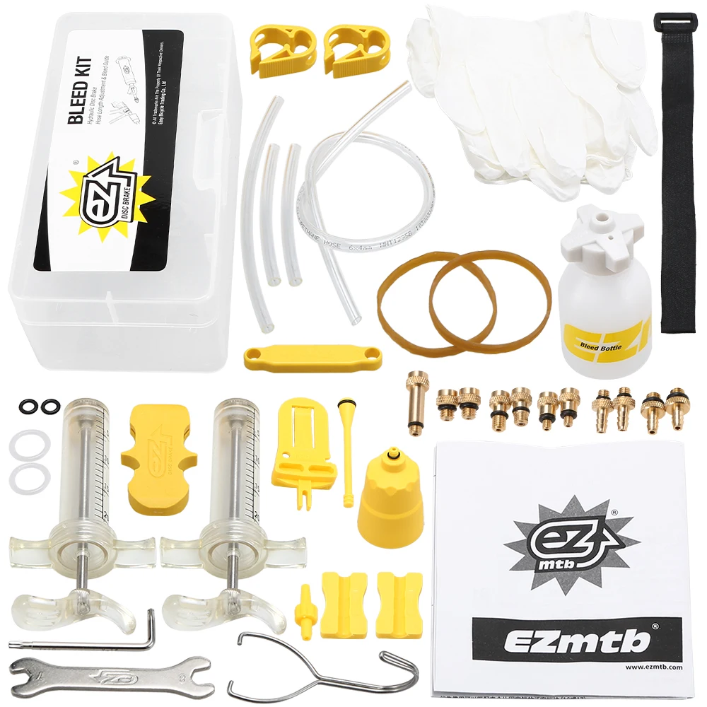

Bike Hydraulic Disc Brake Bleed Tool MTB Road Bike Brake Bleeding Kit Bike Mineral Oil Fluid Set Metal Adapter for Ciclismo