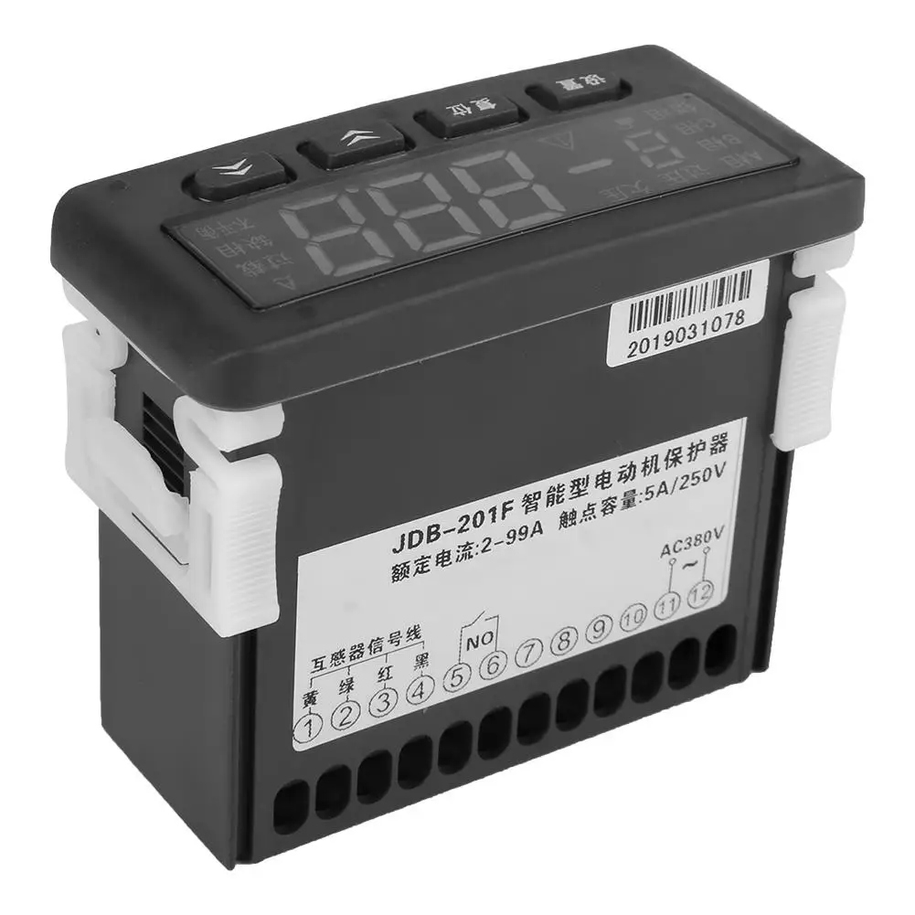 

220/380V AC 50/60Hz Digital Electric Motor Protector 2-99A Overload Phase Loss Protector Tool