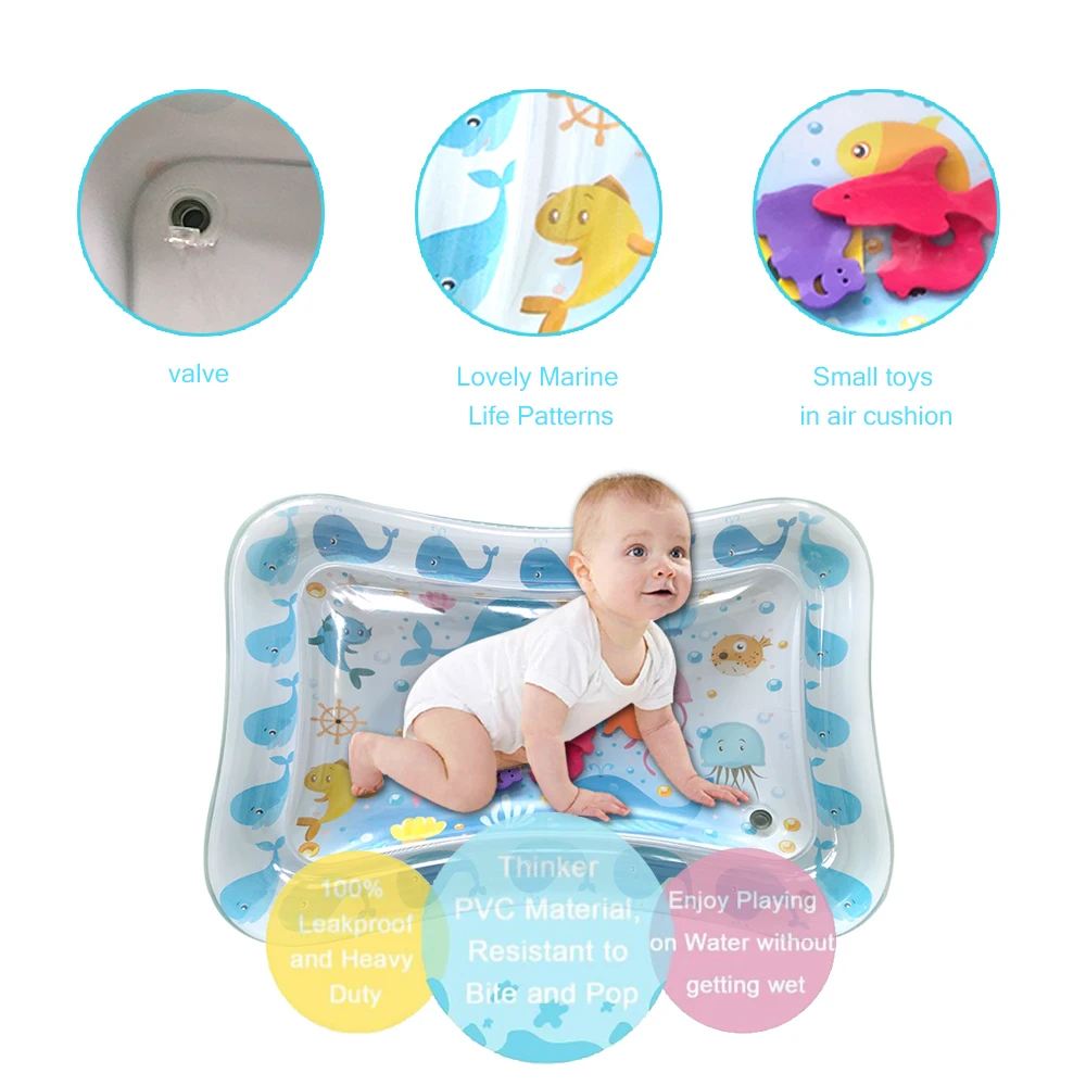 Детский красочный надувной водный игровой коврик Tummy Time Fun развивающий центр с