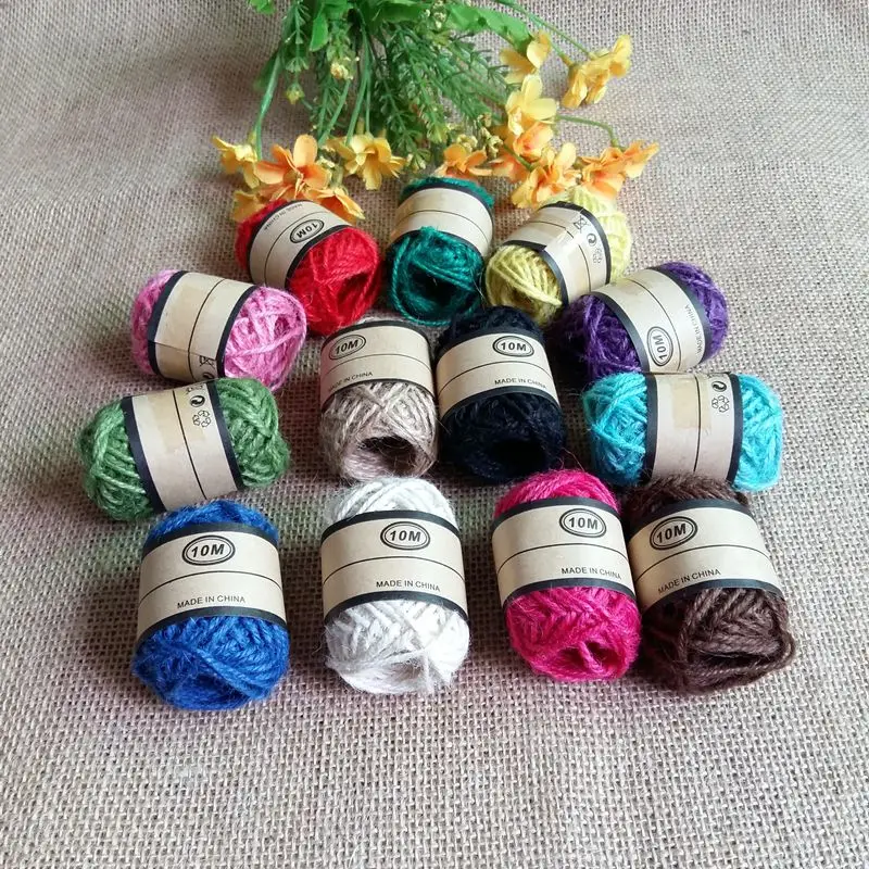 

20 Meters Colorful Manual Novel Hemp Twine Cord Hemp Rope Party Wedding Gift Wrapping Cords Thread diy Scrapbooking Craft Decor