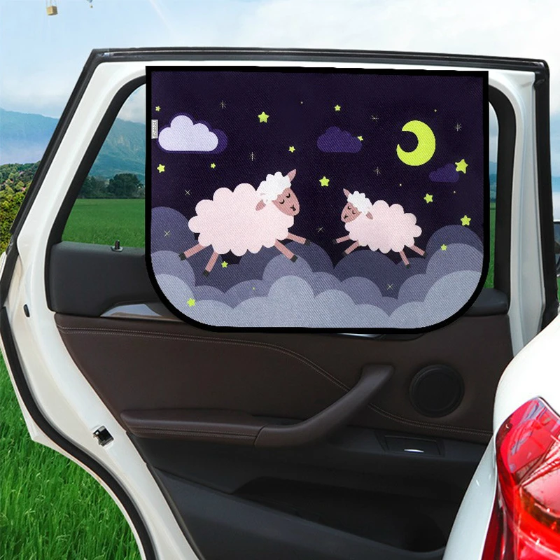 Universal Auto Sonnenschutz Abdeckung UV Schützen Vorhang Seite Fenster Sonnenschirm Abdeckung Für Baby Kinder Nette Cartoon Auto Styling-in Seite Fenster Sonnenschutz aus Kraftfahrzeuge und Motorräder bei