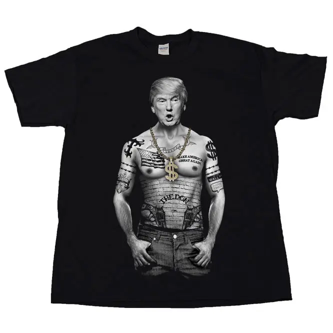 

Donald Trump for President 2020 GOP republican party gangster gangsta T Shirt Top Tee 100% Cotton Humor Men Crewneck Tee Shirts