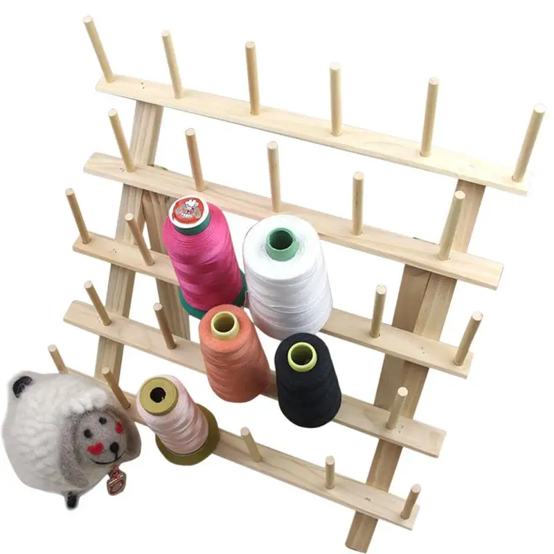 Sewing Embroidery Thread Rack Solid Wood Folding Storage Suitable Large
