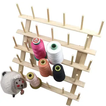 

Sewing Embroidery Thread Rack Solid Wood Folding Storage Suitable Large Spools Household Roll 28/23 Axes Sewing Thread Holder