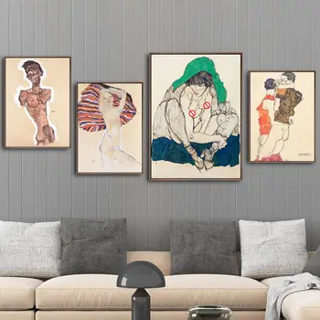 

Home Decoration Print Canvas Wall Art Picture Poster Paintings Oil Unframed Drawings Austrian Egon Schiele THe man