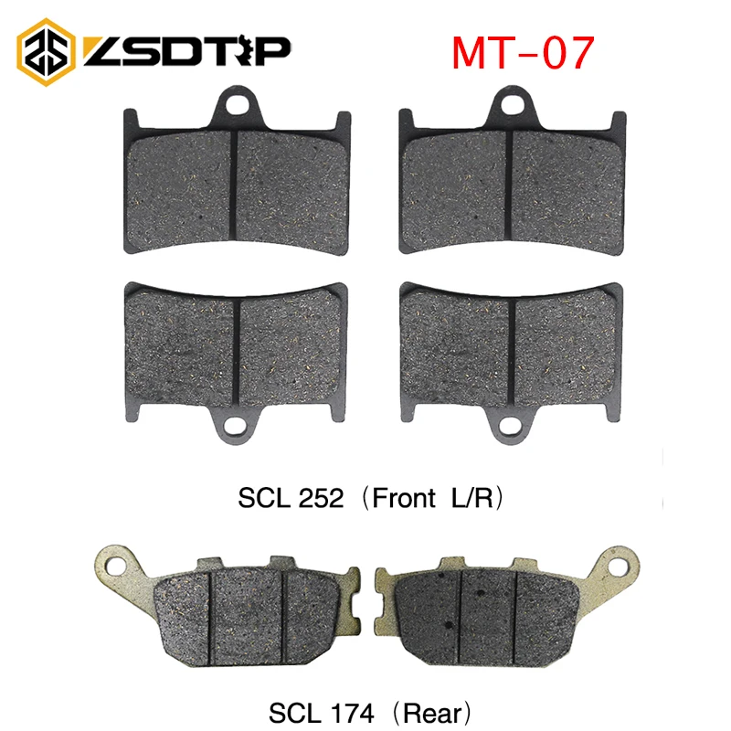 

ZSDTRP 3 Pairs Semi-Metal Motorcycle Parts Front and Rear Brake Pads Disks For Yamaha MT-07 2014 2015 2016 Brake Pads Set