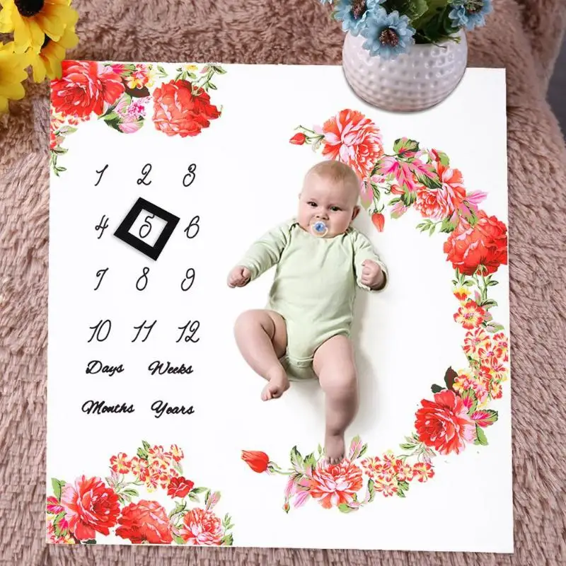 

Multifunction Baby Photography Blanket Cute Floral Print Stroller Blankets Backdrop Cloth Calendar Bebe Boy Girl Photo Accessor
