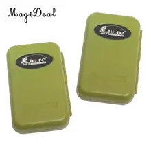 MagiDeal 2 шт. Двусторонняя водонепроницаемая рыболовная коробка щелевая пена муха приманка чехол для ловли мух Снасти Коробка для хранение вертлюжков мух приманки