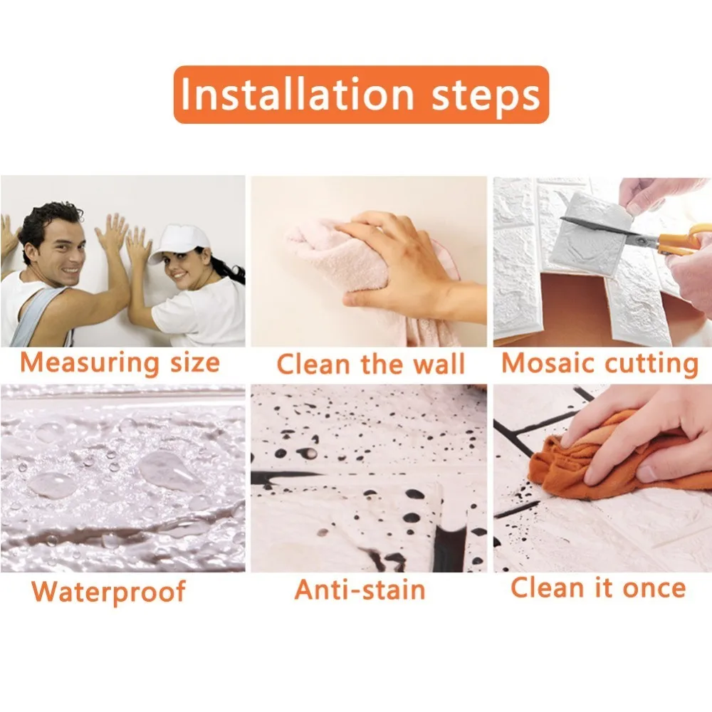 60x30cm PE Foam 3D Wall Stickers Brick Pattern Waterproof Self Adhesive Wallpaper Kids Bedroom Living Room Stickers Home Decor 60x30cm PE Foam 3D Wall Stickers Brick Pattern Waterproof Self Adhesive Wallpaper Kids Bedroom Living Room Stickers Home Decor