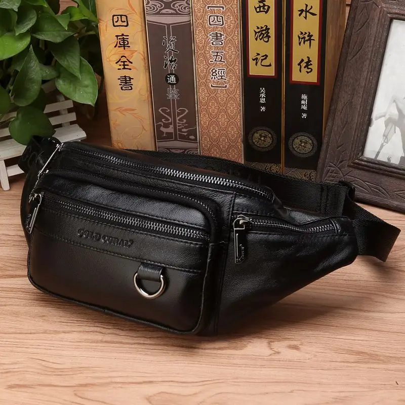 High Quality Real Cowhide Hip Fanny Belt Pack Pouch Single font b Shoulder b font font