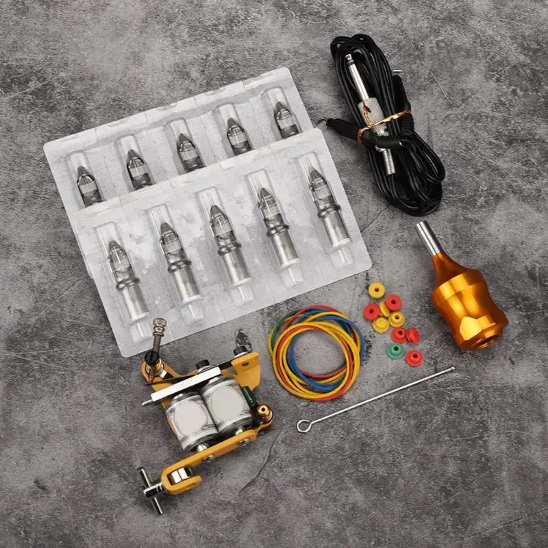

Tattoo Machine Kit Coil Machine for Permanent Makeup Needles Grips Tools