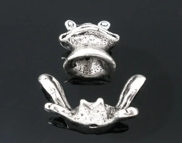 

DoreenBeads 5 Sets Antique Silver Frog Charm Bead Cap Set Findings Fit 12-14mm Bead (B04321), yiwu
