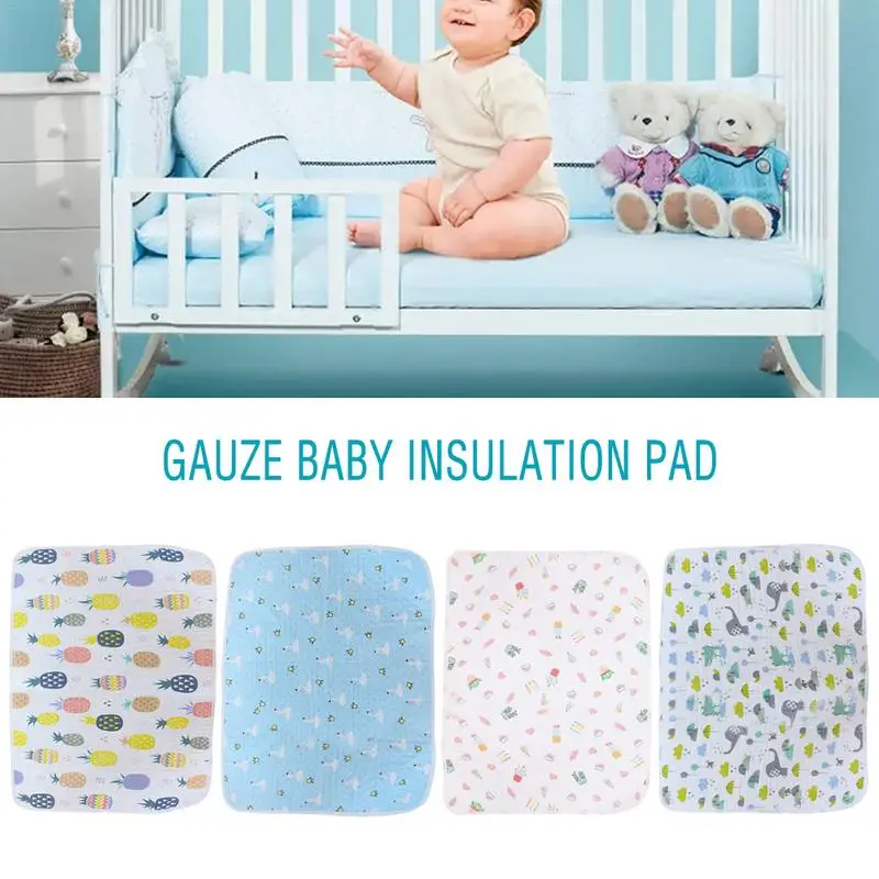 cheap Toddler Changing Pad Cover Cartoon Baby Mattress Gauze Baby Insulation Pad Breathable Waterproof Diapers For Newborns