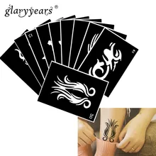 10 шт./компл. хна тату трафарет животные Рисование пастой леди боди-арт тату трафарет горячий продукт водонепроницаемый HN#02