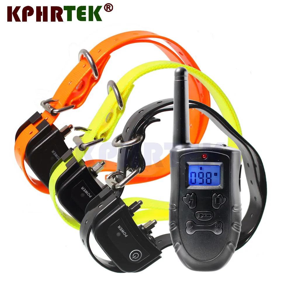 

300m Remote Electronic Dog Training Collars With LCD Display With Shock Vibration Beeper Light 4in1 for 3 Dogs 27NF