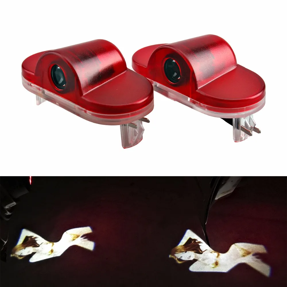 

2X Car door LED Laser Projector Warning Light Welcome Lamps For VW golf 4 mk4 touran caddy mk4 bora Beatles Creative Girls Logo