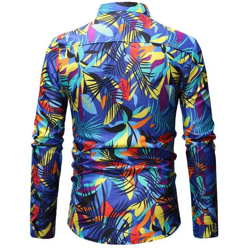 2019 Мужская гавайская рубашка мужская повседневная camisa masculina пляжные рубашки с