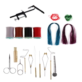 

Fly Tying Tools and Fly Tying Materials Set Fly Tying Vise and Accessories Pliers/Bobbin Holder/Bodkin
