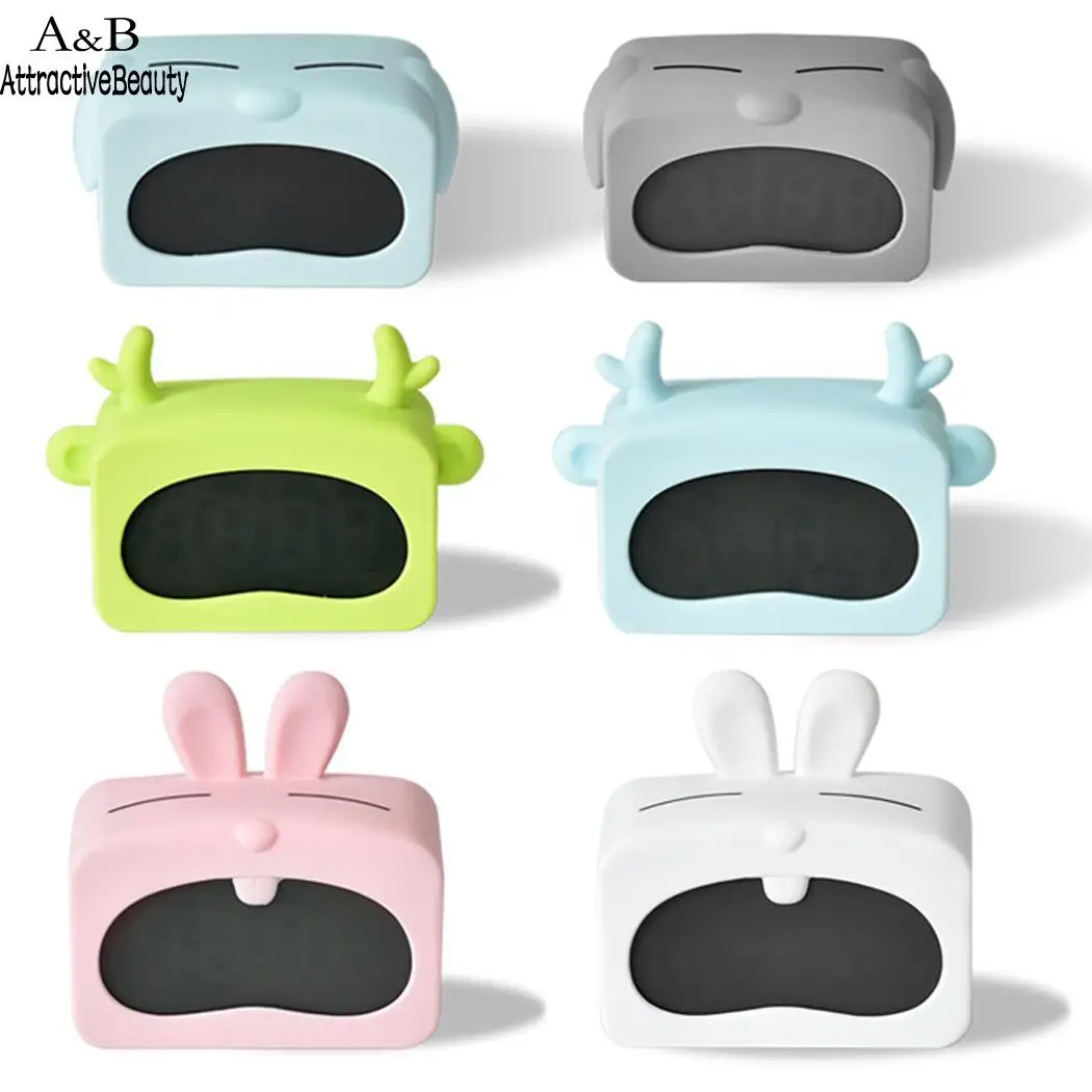Cute Animal Shape Alarm Clock Voice Control Induction Clock LED Digital Clock